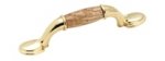 Wood and Polished Brass Pull 