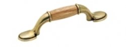 Wood and Antique Brass Pull