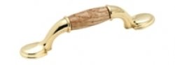 Wood and Polished Brass Pull 